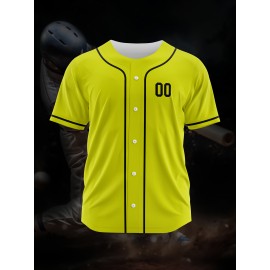 [Polyester Jersey] 100% Polyester Customizable Youngsters Baseball Jersey | Breathable & Washable, All-Over Print, Loose Fit, Sports & Casual Style for Boys & Girls - Perfect for Parties, Beach, Festive Occasions, Party Attire|Sporty Outfit