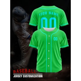 [Polyester Jersey] 100% Polyester Customizable Youngsters Baseball Jersey | Breathable & Washable, All-Over Print, Loose Fit, Sports & Casual Style for Boys & Girls - Perfect for Parties, Beach, Festive Occasions, Party Attire|Sporty Outfit