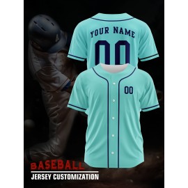 [Polyester Jersey] 100% Polyester Customizable Youngsters Baseball Jersey | Breathable & Washable, All-Over Print, Loose Fit, Sports & Casual Style for Boys & Girls - Perfect for Parties, Beach, Festive Occasions, Party Attire|Sporty Outfit