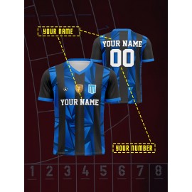 [Customizable Soccer Shirt] Customizable V-Neck Youngsters's Soccer Shirt | Personalized Name & Number, Comfortable Fit for Sports and Casual Wear, Outdoor Running, Polyester, Machine Washable, 2024