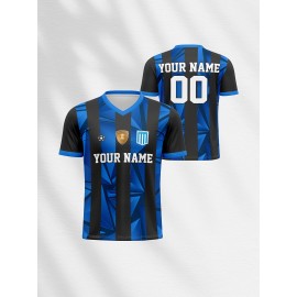 [Customizable Soccer Shirt] Customizable V-Neck Youngsters's Soccer Shirt | Personalized Name & Number, Comfortable Fit for Sports and Casual Wear, Outdoor Running, Polyester, Machine Washable, 2024