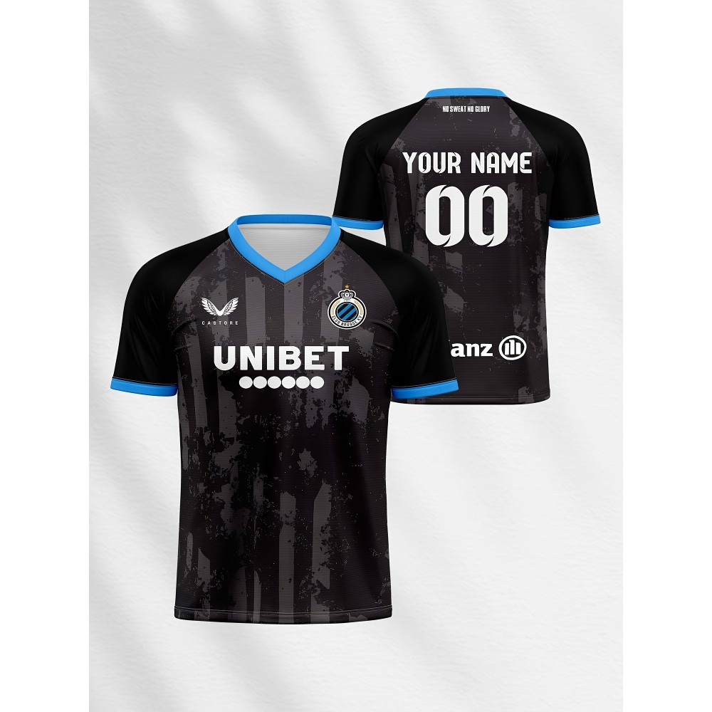 [Customizable Football Jersey] Customizable Kids Football Jersey, Polyester V-Neck Top | Personalized Name & Number, Preppy Sports Casual Streetwear, All-Over Print Knit Fabric, Regular Fit for Boys & Girls | Ideal for Spring/Summer/Fall Parties & Beach