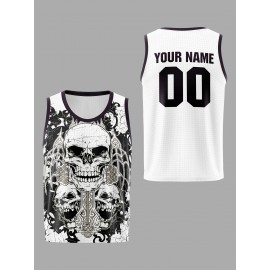 Children'S Customized Name And Number Basketball Sports Vest, Halloween Theme Suitable for Game Team Training Party, Comfortable Fit, Good Breathability, Outdoor Sports Running And Leisure