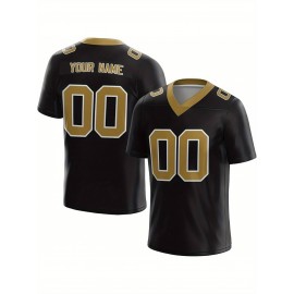 Customized Football Jersey - Personalized Team Name & Number, V-Neck Sportswear, Lightweight Summer Football Shirt with Bold Print, Casual or Team Uniform for Sports & Casual Wear