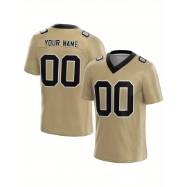 Customized Football Jersey - Personalized Team Name & Number, V-Neck Sportswear, Lightweight Summer Football Shirt with Bold Print, Casual or Team Uniform for Sports & Casual Wear