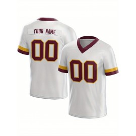 Customized Football Jersey - Personalized Team Name & Number, V-Neck Sportswear, Lightweight Summer Football Shirt with Bold Print, Casual or Team Uniform for Sports & Casual Wear