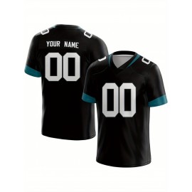 Customized Football Jersey - Personalized Team Name & Number, V-Neck Sportswear, Lightweight Summer Football Shirt with Bold Print, Casual or Team Uniform for Sports & Casual Wear