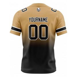 Customizable Women'S Football Jersey - Personalized Name, Number & Logo, Comfort Fit for Sports, Training & Casual Wear, Summer V-Neck T-Shirt with Bold Yellow & Red Design, Football Jersey, Nonelastic Fabric