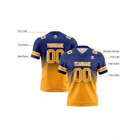 Customizable Women'S Football Jersey - Personalized Name, Number & Logo, Comfort Fit for Sports, Training & Casual Wear, Summer V-Neck T-Shirt with Bold Yellow & Red Design, Football Jersey, Nonelastic Fabric