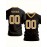 Customizable Women'S Plus Size Football Jersey T-Shirt - Personalized Team Name & Number, Black with Golden Accents, V-Neck, Short Sleeve, Summer Sports Tee, Football Jersey, PLUS SIZE