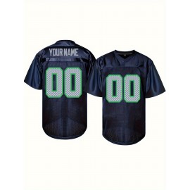 Women'S Plus Size Football Jersey - Custom Name & Number, Team Colors, Breathable Mesh Fabric, V-Neck Collar, Summer Sports Jersey for Team Spirit, Fan Events & Casual Wear, Football Jersey, Vneck Design, Comfortable Fit