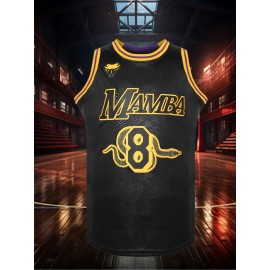 Sports Stitched #24 Black Snakeskin Basketball Jersey, Breathable, Sleeveless, Embroidered Uniform Shirt For Men, Perfect For Sports & Outdoor Activities