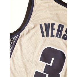 Stitched #3 Mens Grey Basketball Jersey, Breathable, Sleeveless, Embroidered Uniform Shirt For Men, Perfect For Sports & Outdoor Activities