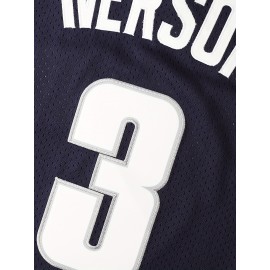 Stitched #3 Mens Navy Basketball Jersey, Breathable, Sleeveless, Embroidered Uniform Shirt For Men, Perfect For Sports & Outdoor Activities