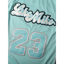 Stitched #23 Blue Basketball Jersey, Breathable, Sleeveless, Embroidered Uniform Shirt For Men, Perfect For Sports & Outdoor Activities