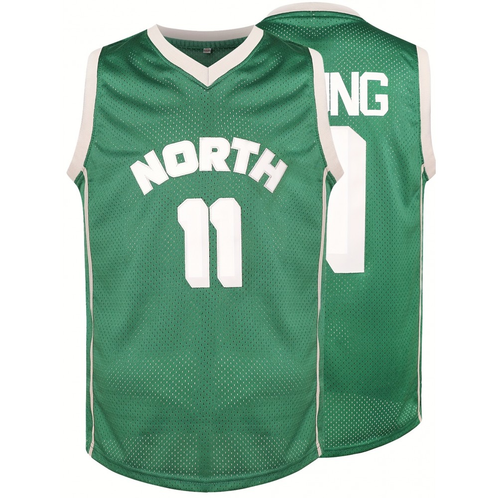 Stitched #11 Mens Green Basketball Jersey, Breathable, Sleeveless, Embroidered Uniform Shirt For Men, Perfect For Sports & Outdoor Activities