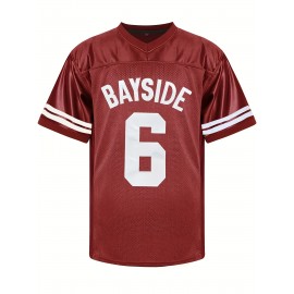 [Team Apparel] Men's #6 Maroon American Football Jersey - Stitched Name & Number, V-Neck, Polyester, Machine Washable - Ideal for Team Sports, Parties & Casual Wear, Athletic Clothing|Relaxed Fit|Durable Jersey, Football Gear
