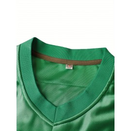 Men's #8 Green American Football Jersey - V-Neck Loose Fit with ROSS Lettering, Machine Washable, All-Season Comfort for Team Sports, Parties & Casual Wear (Sizes S-3XL), Sports Fan Apparel, Athletic Vneck Style, Durable Sportswear