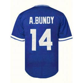 Men's#14 Blue BBaseball Jeresys Stitched Name And Number