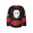 Men's #13 Voorhees Embroidered Hockey Jersey - Black & White, Polyester, V-Neck Captain's Sweatshirt with 