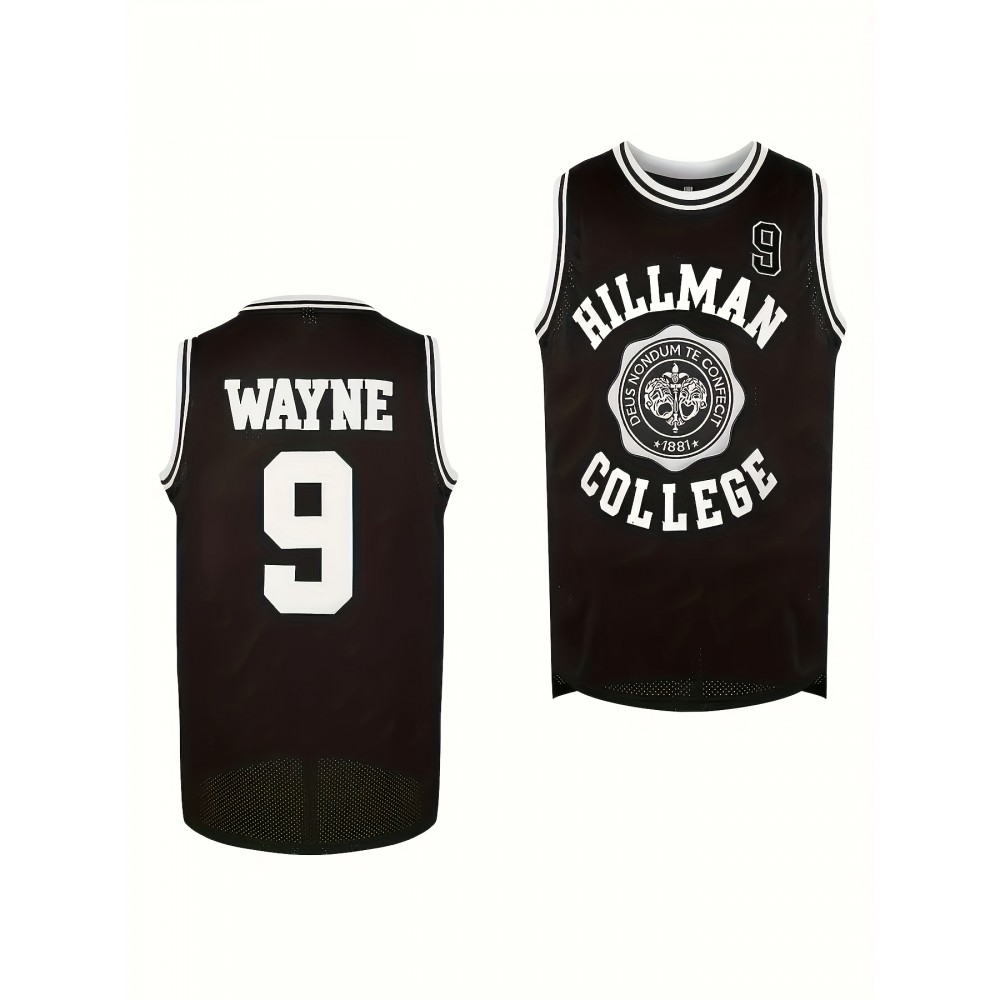 Men's #9 Black Basketball Jeresys Stitched Name And Number S-3XL