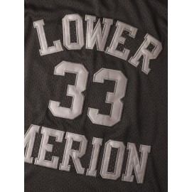 Men's #33 Embroidered Black Basketball Jersey - Breathable Polyester, V-Neck, Machine Washable - Perfect for Sports & Parties