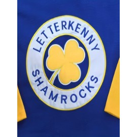 1pc Men'S Letterkenny Shamrocks Ice Hockey Jersey - Polyester Sports Sweatshirt with Embroidered Letter & Number, V-Neck, Loose Fit, Knit Fabric, Slight Stretch, Four Seasons - Adult Size