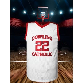 All Stitched 22 White Basketball Jersey, Breathable, Sleeveless, Embroidered Uniform Shirt For Men, Perfect For Sports & Outdoor Activities