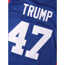#47 Trump Throwback Blue USA Basketball Jersey