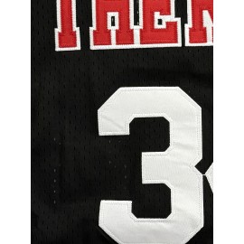 1pc Men'S Breathable Polyester Basketball Jersey, V-Neck Sleeveless Sports Top with Embroidered #34, Loose Fit Knit Fabric for Team Sports, Outdoor Activities, Parties & Casual Wear - Four Seasons