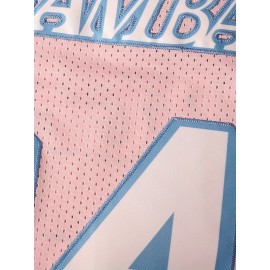 Men's #8-24 Embroidered Pink Basketball Jersey - Breathable, Sleeveless Sports Uniform for Outdoor Activities & Team Sports