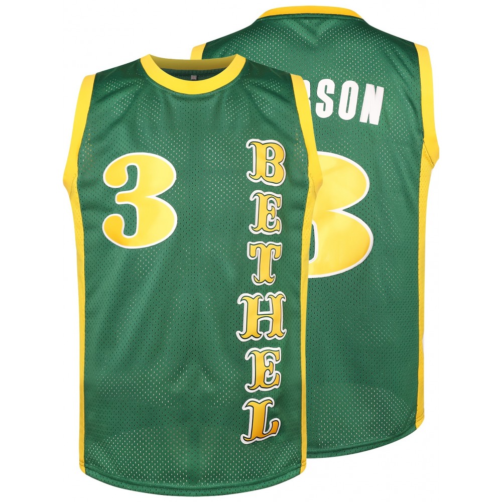 1pc Men'S Breathable Polyester Basketball Jersey - Embroidered #3 & Word Design, Crew Neck, Loose Fit, Knit Fabric, Slight Stretch, for Sports, Casual & Festive Occasions, Four Seasons