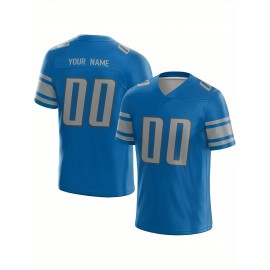 Customized Football Jersey - Personalized Team Name & Number, V-Neck Sportswear, Lightweight Summer Football Shirt with Bold Print, Casual or Team Uniform for Sports & Casual Wear