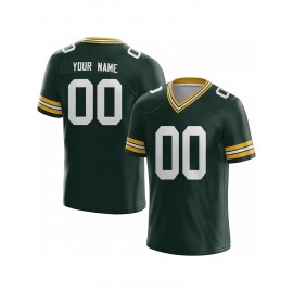 Customized Football Jersey - Personalized Team Name & Number, V-Neck Sportswear, Lightweight Summer Football Shirt with Bold Print, Casual or Team Uniform for Sports & Casual Wear