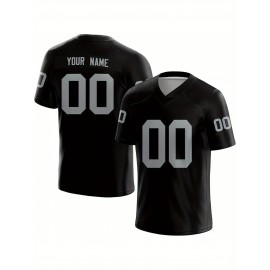Customized Football Jersey - Personalized Team Name & Number, V-Neck Sportswear, Lightweight Summer Football Shirt with Bold Print, Casual or Team Uniform for Sports & Casual Wear