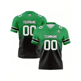 Customizable Women'S Football Jersey - Personalized Name, Number & Logo, Comfort Fit for Sports, Training & Casual Wear, Summer V-Neck T-Shirt with Bold Yellow & Red Design, Football Jersey, Nonelastic Fabric